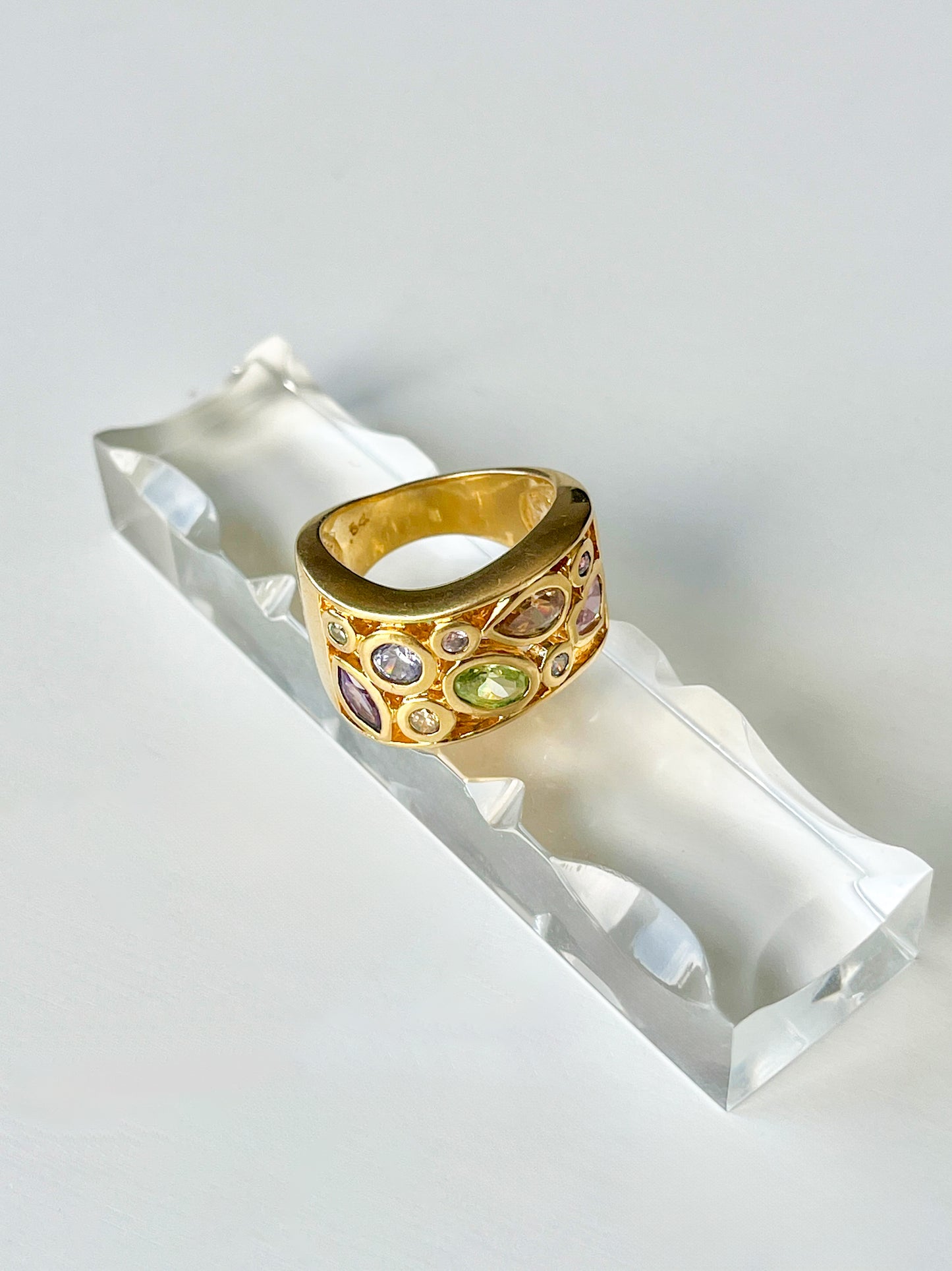 Bague tutti frutti plaquée or