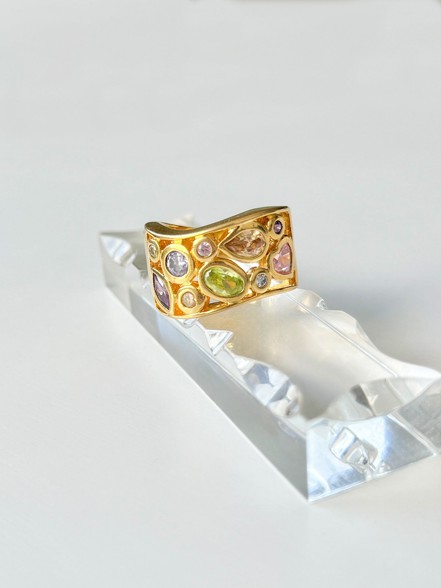 Bague tutti frutti plaquée or