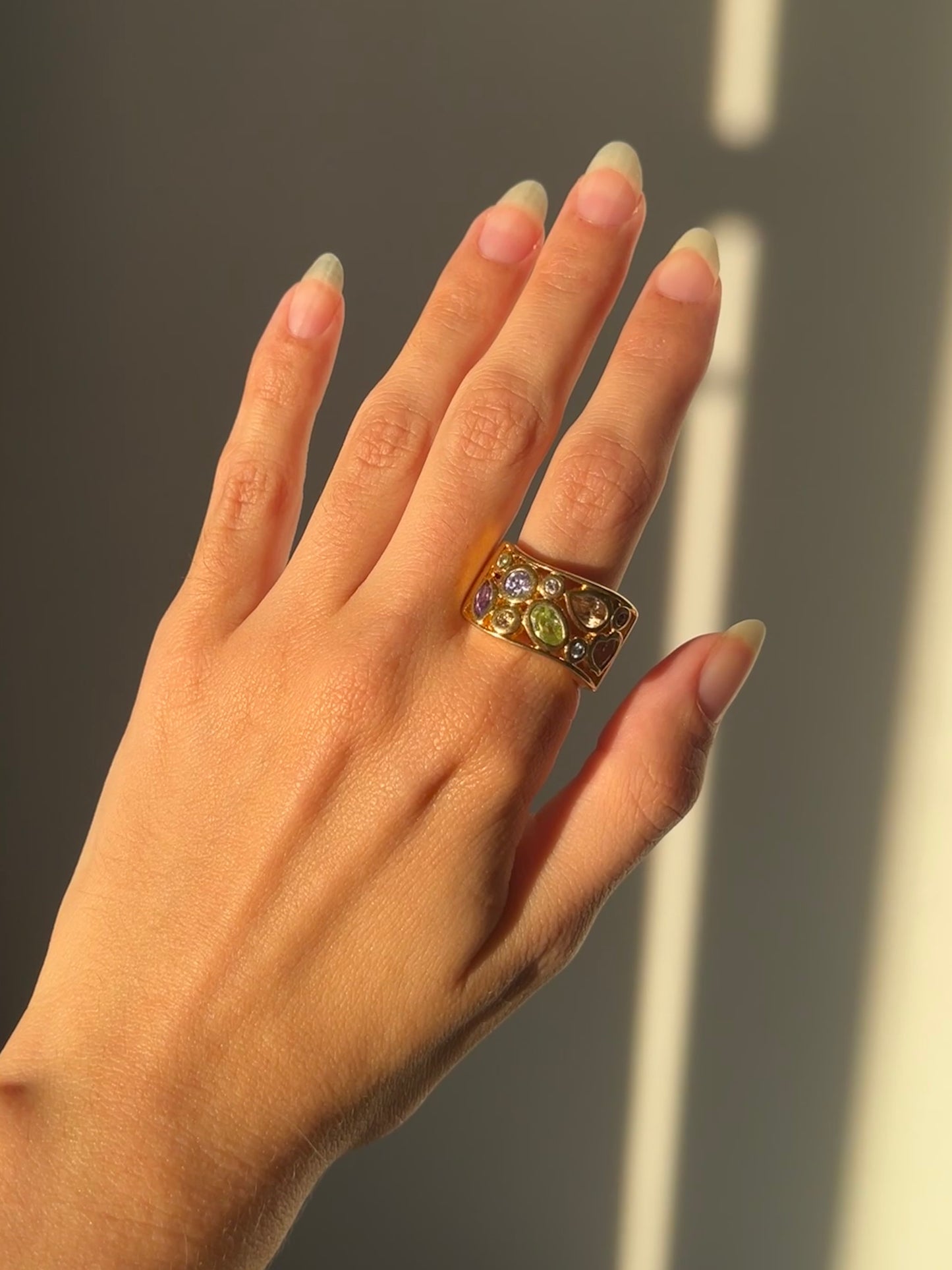 Bague tutti frutti plaquée or