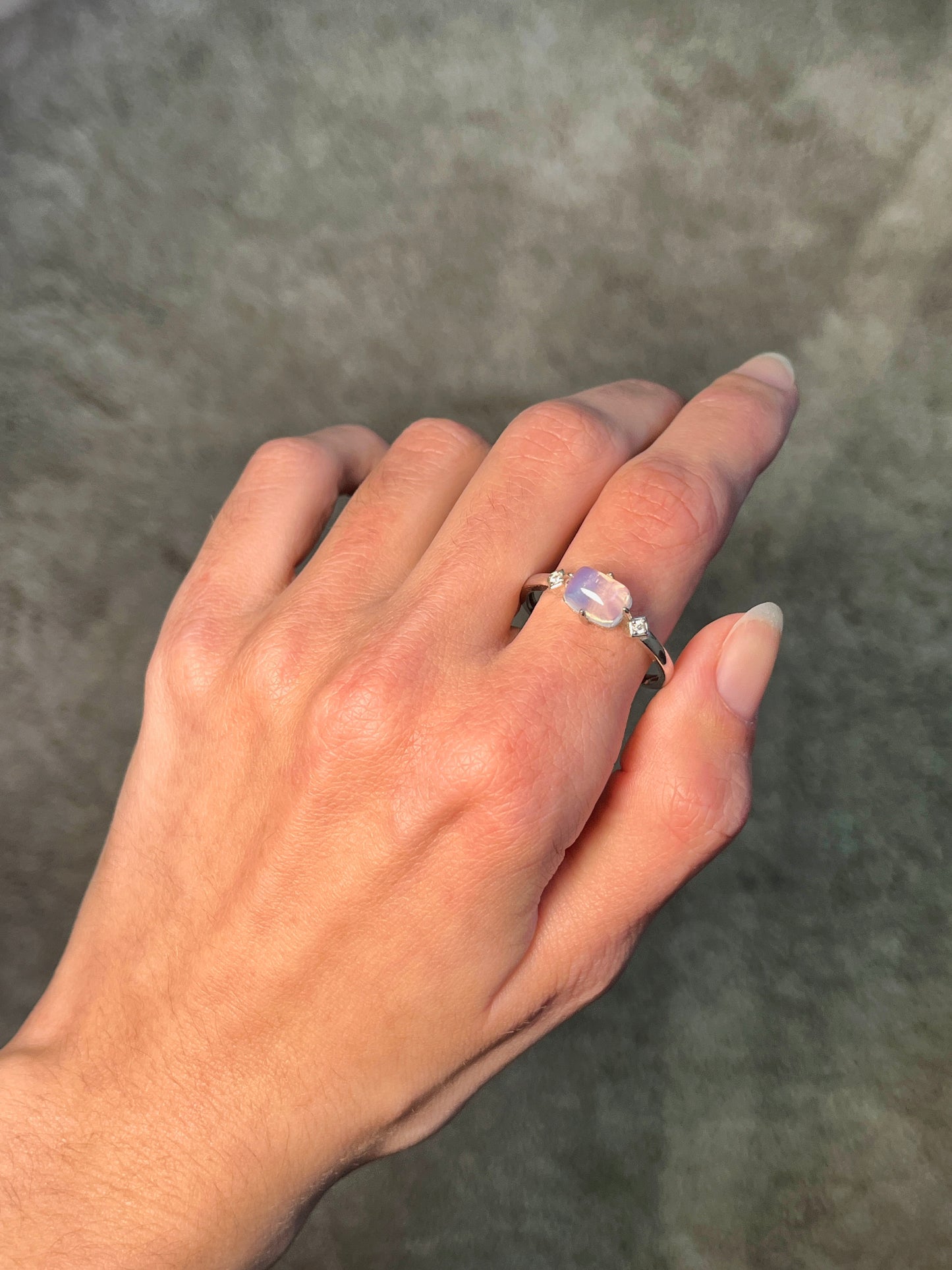 Bague mystique en argent et pierre de lune