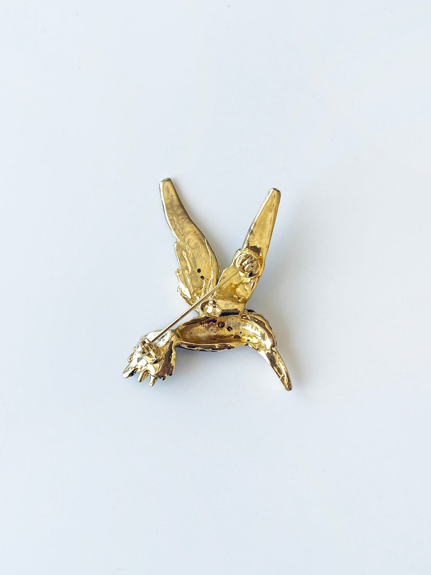 Colorful 80s hummingbird brooch