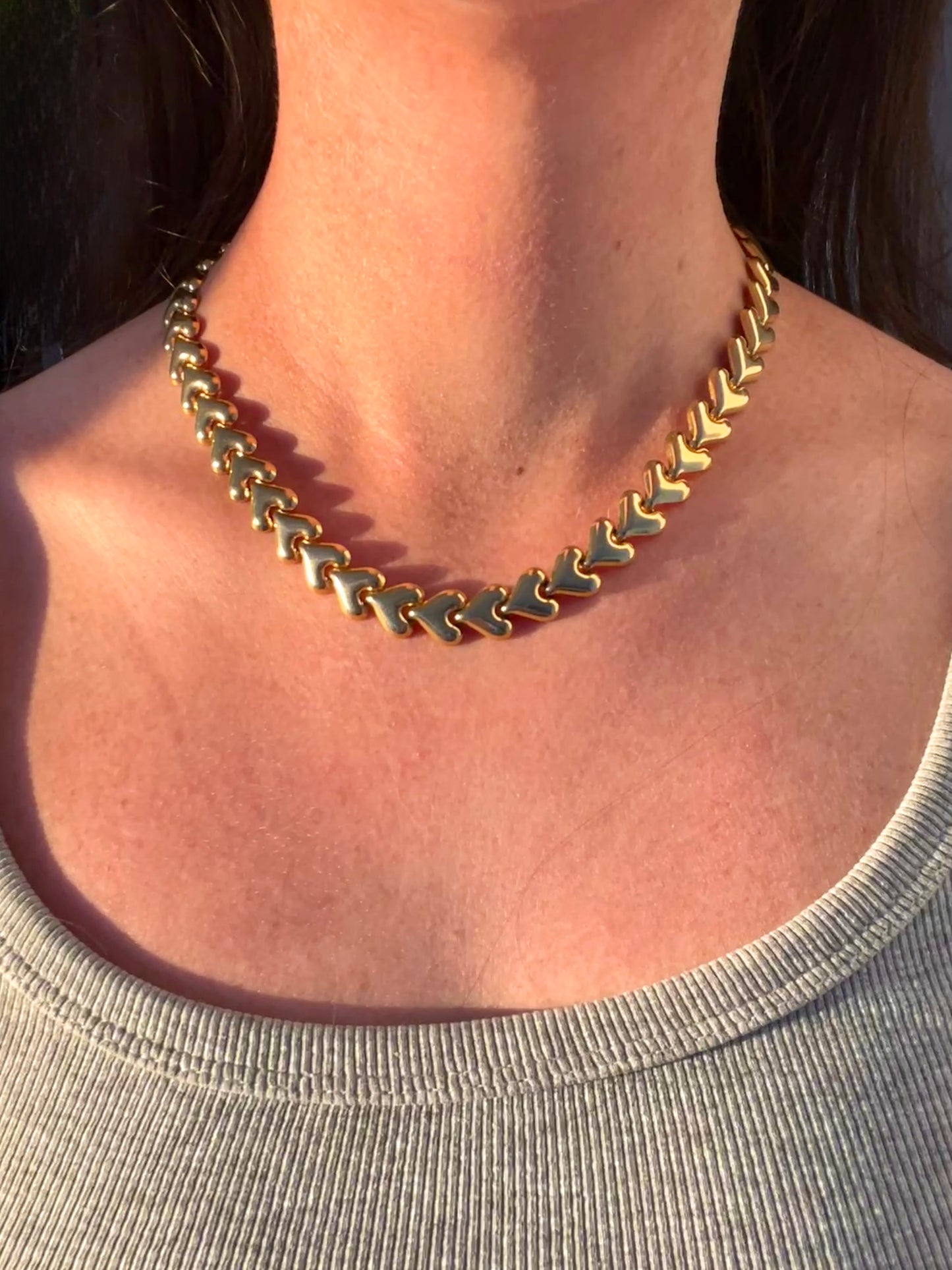 Collier à maillons coeurs