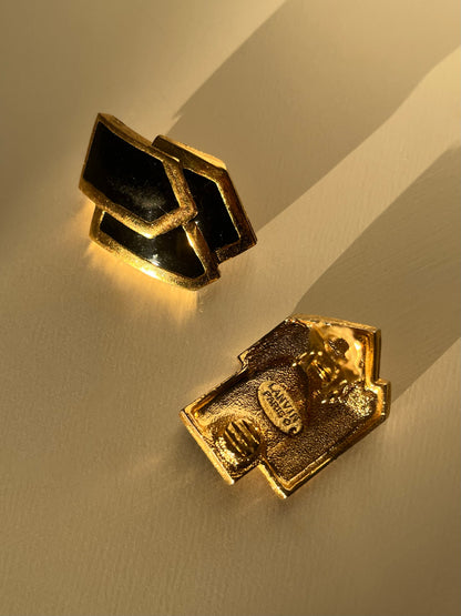 Clips Couture noirs et dorés Lanvin