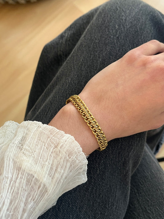 Bracelet plat plaqué or