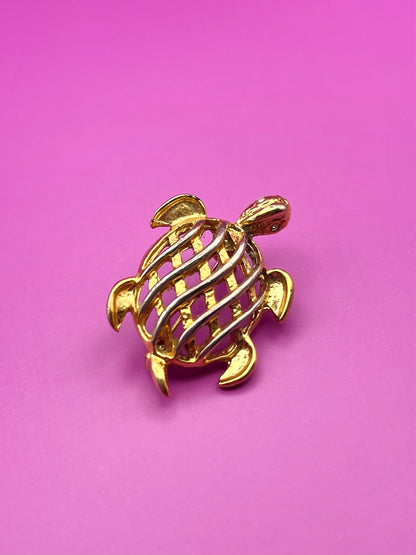 Broche tortue bicolore