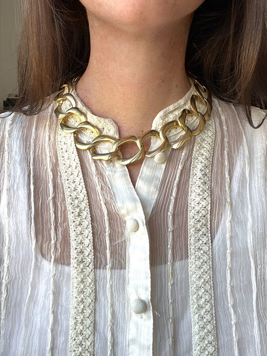 Collier gros maillons plat