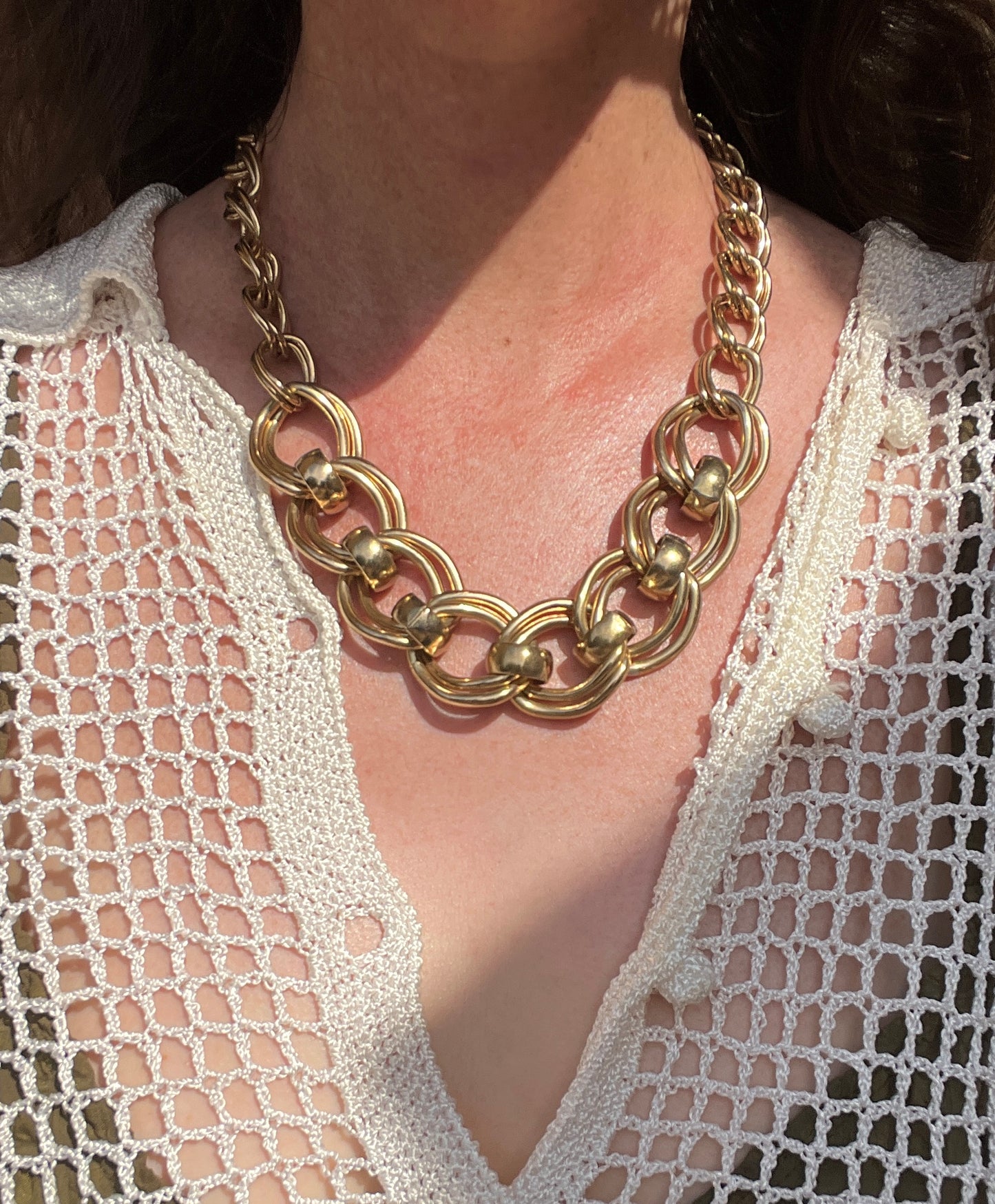 Collier chunky à double maillons