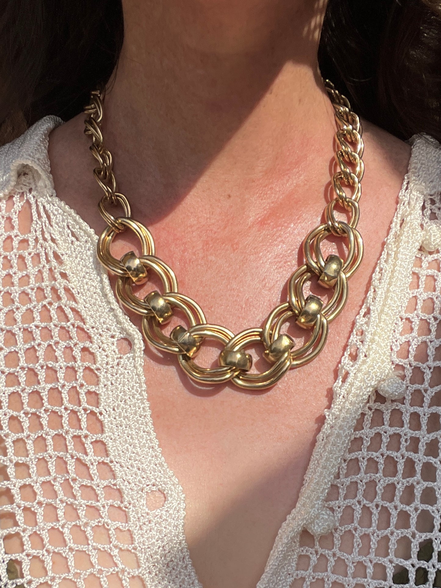 Collier chunky à double maillons