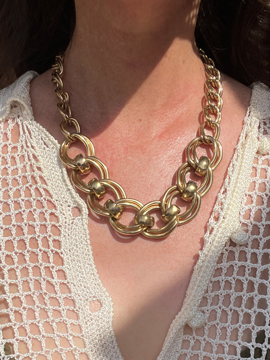 Collier chunky à double maillons