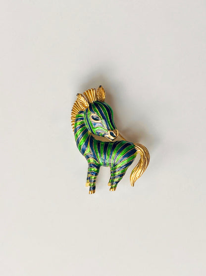 Broche zèbre vintage