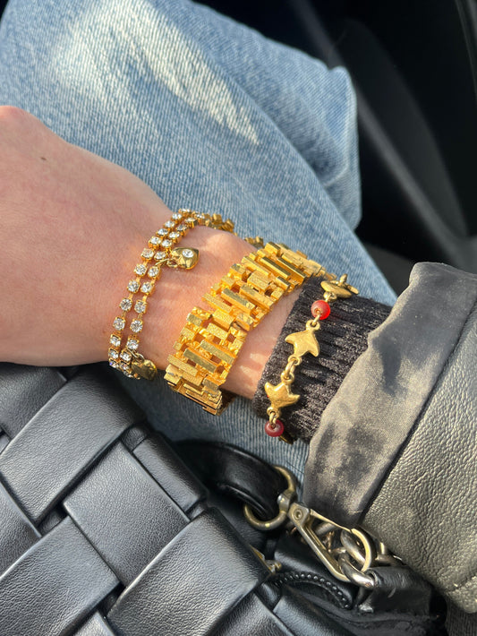 Bracelet doré brutaliste