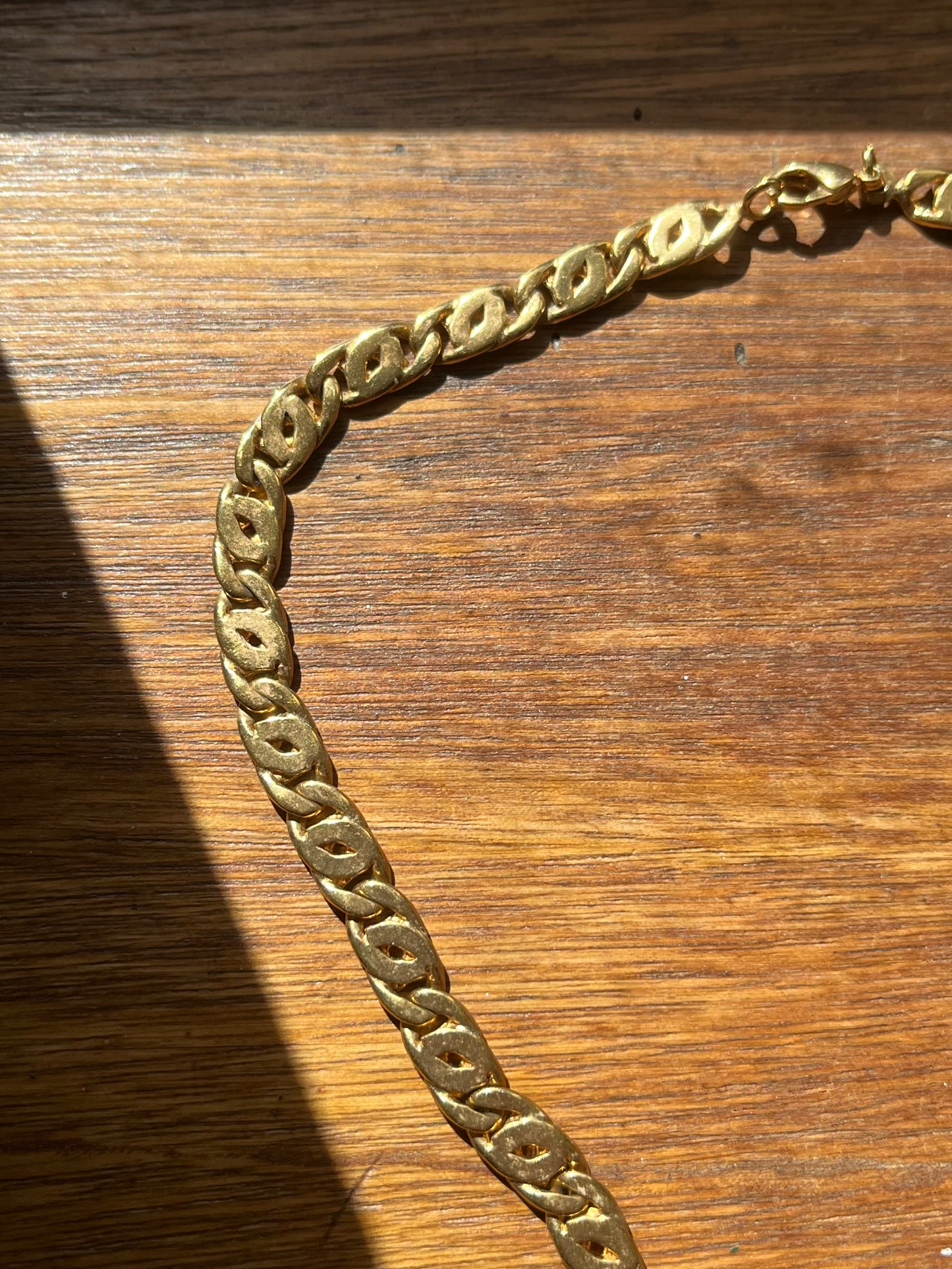 Collier maille oeil de tigre plaqué or