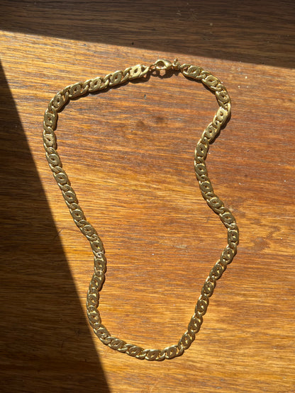 Collier maille oeil de tigre plaqué or