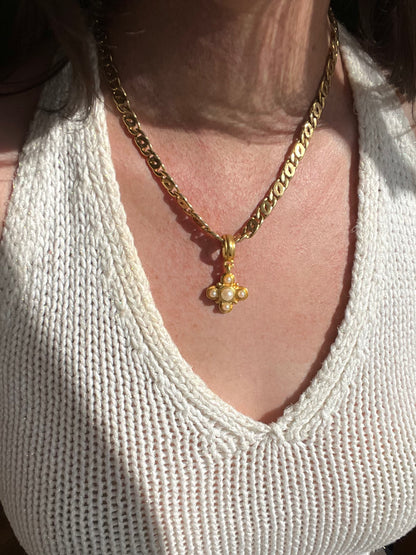 Collier maille oeil de tigre plaqué or