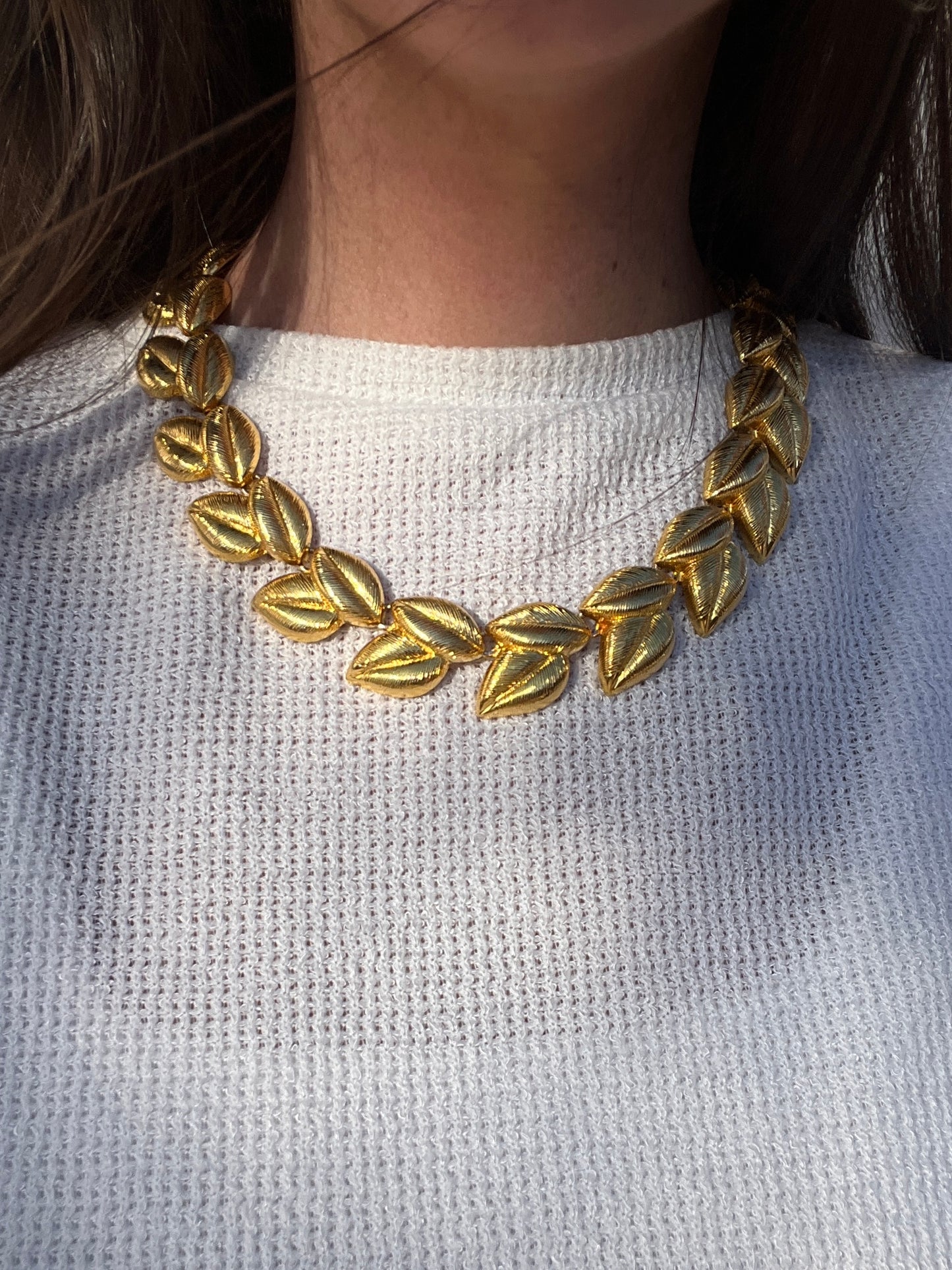 Collier à maillons feuilles