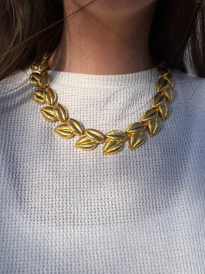Collier à maillons feuilles