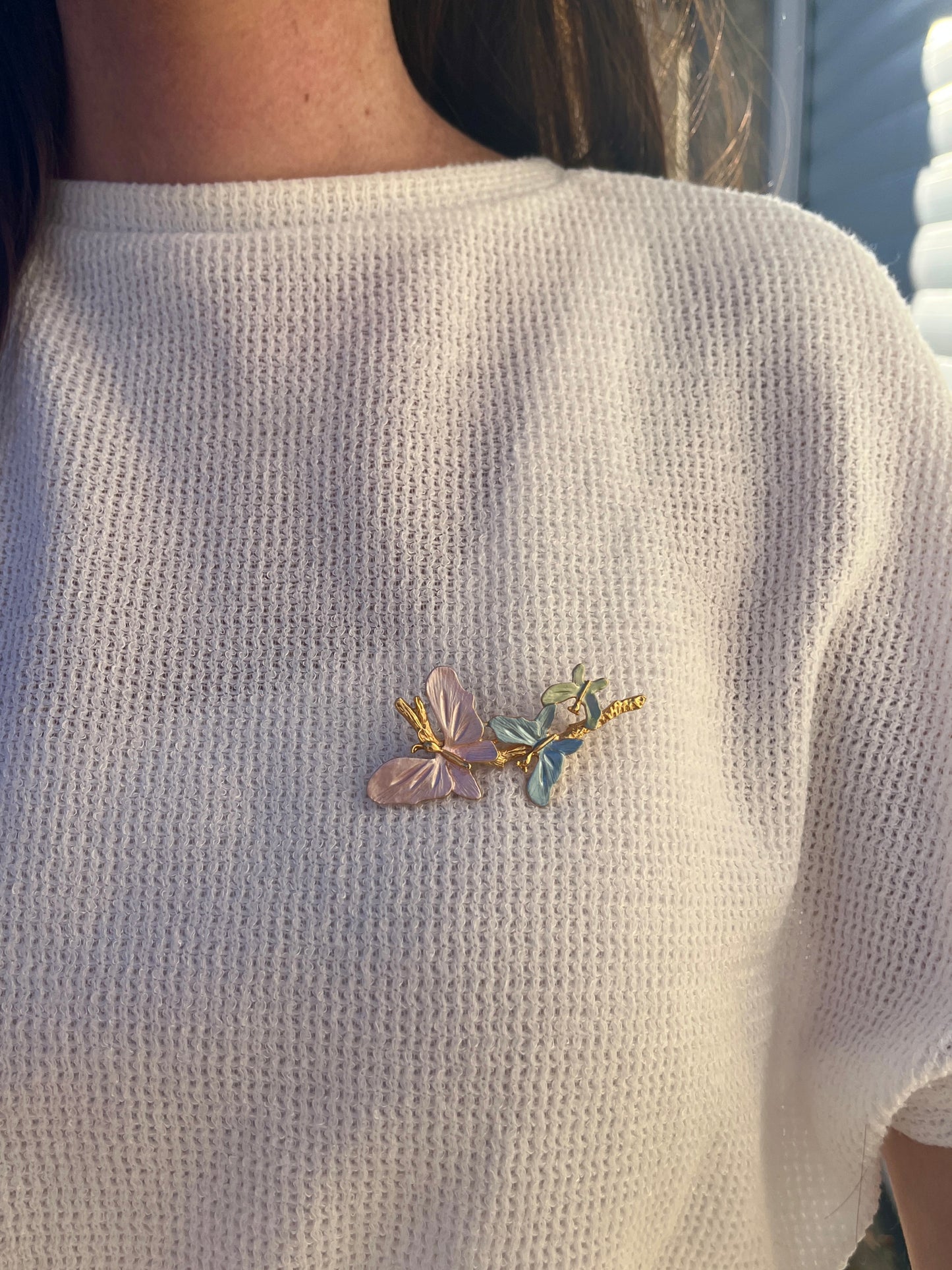 Broche papillons colorés