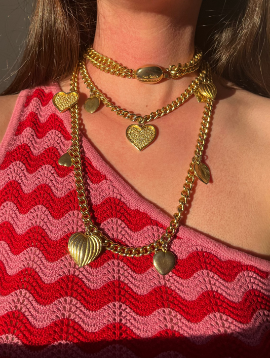 Collier Pierre Cardin multirang avec coeurs