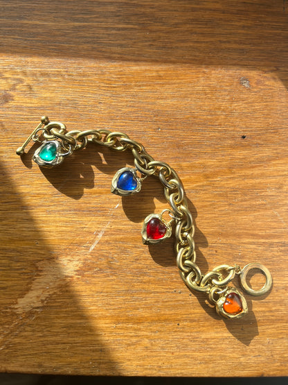 Bracelet breloques coeurs