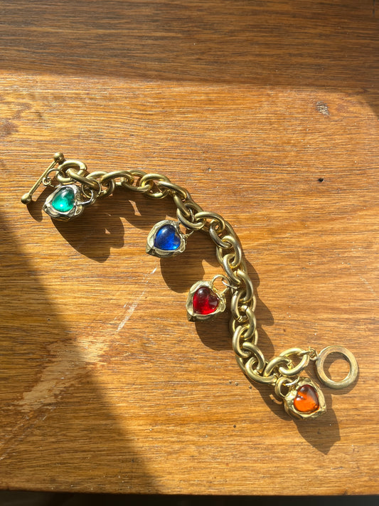 Bracelet breloques coeurs