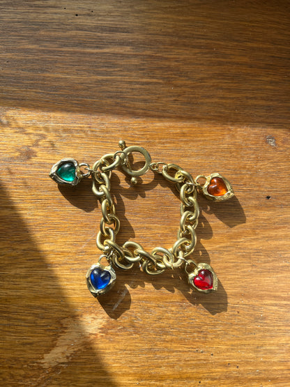 Bracelet breloques coeurs