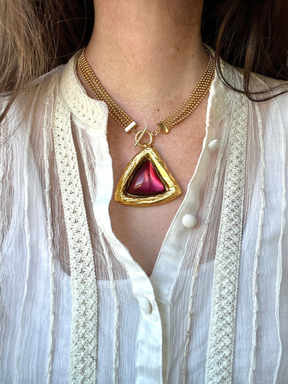 Collier upcyclé maxi pendentif