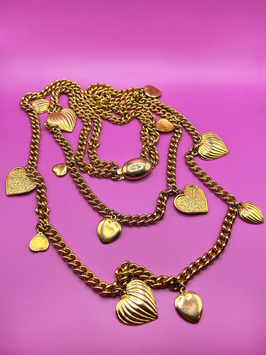 Pierre Cardin multi-row necklace with hearts