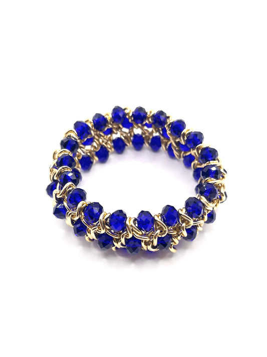 Blue beaded bracelet