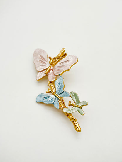 Broche papillons colorés