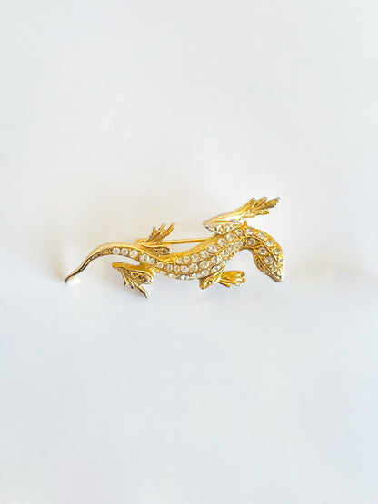 Broche salamandre à strass