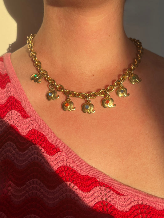 Collier à breloques éléphants