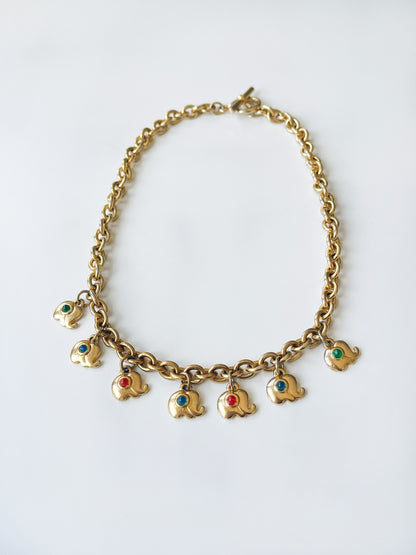 Collier à breloques éléphants