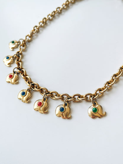 Collier à breloques éléphants