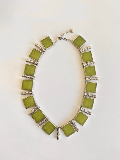 Collier argenté et vert Nina Ricci