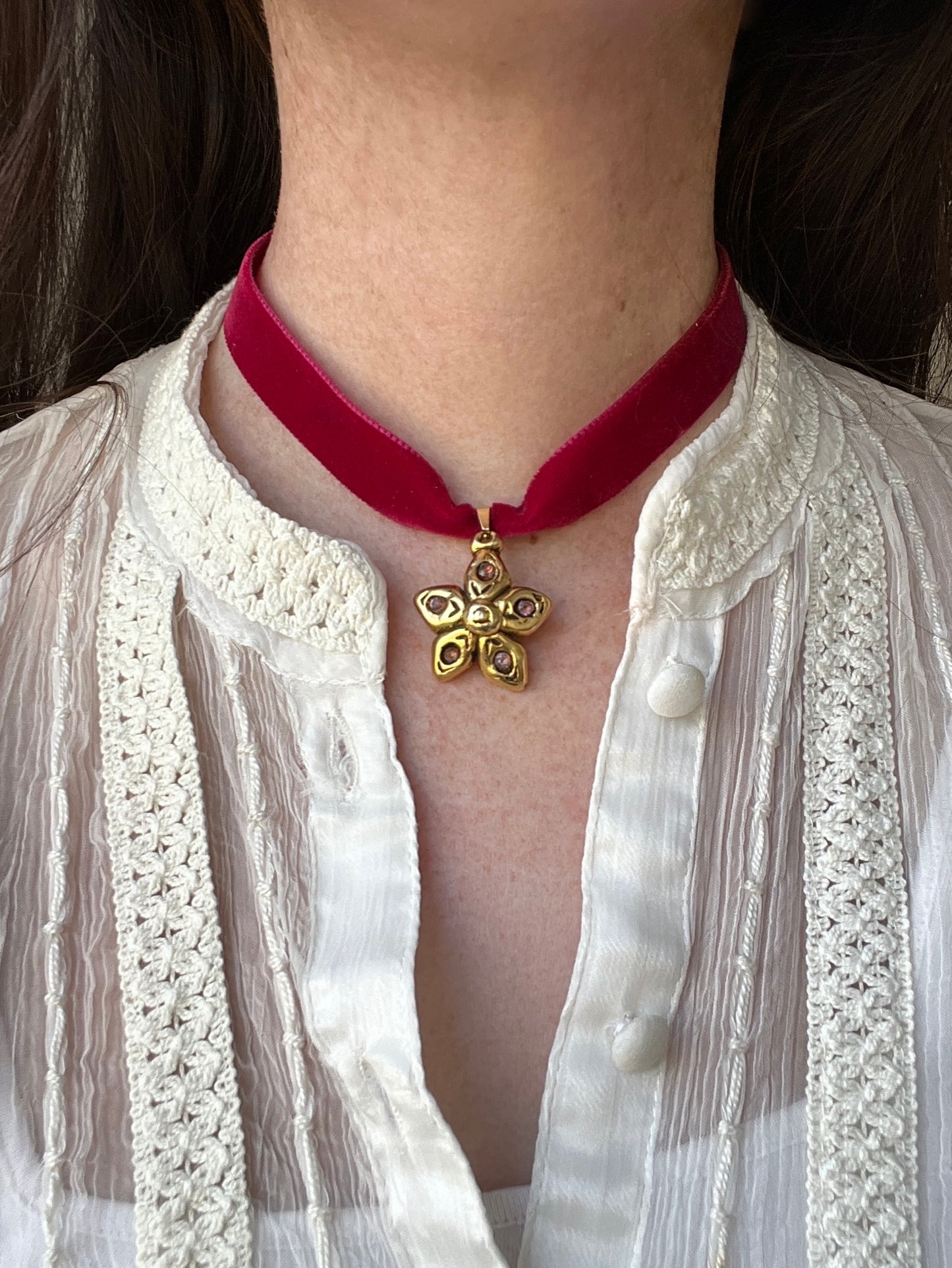 Collier velours pendentif Remy Dis