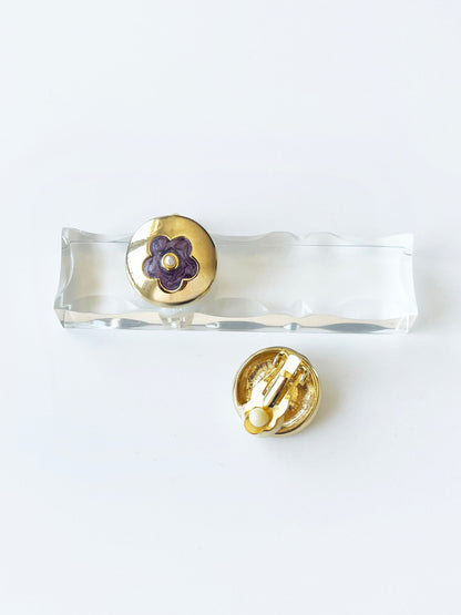 Golden and purple flower necklace