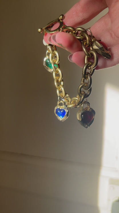 Bracelet breloques coeurs