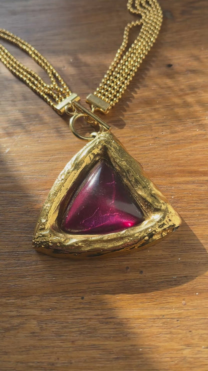 Collier upcyclé maxi pendentif