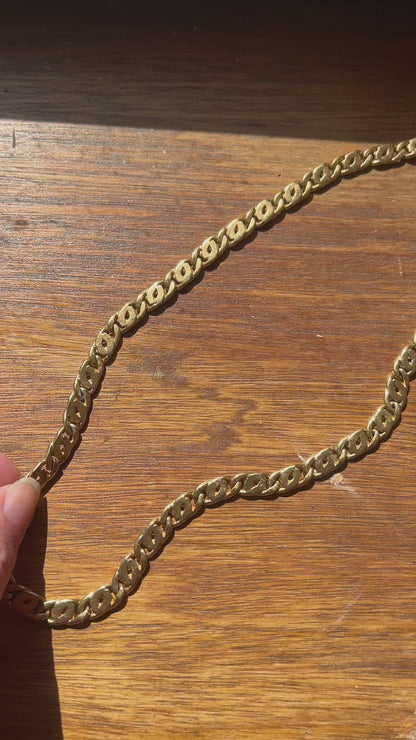Collier maille oeil de tigre plaqué or