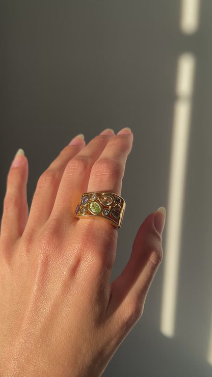 Bague tutti frutti plaquée or